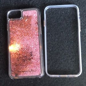 Rose gold phone case.